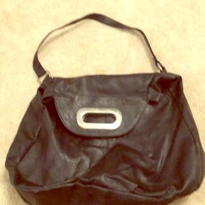 Large black shoulder purse